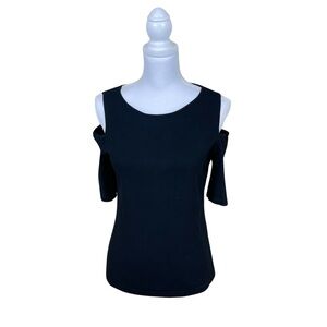 Ann Taylor Black Knit Off Shoulder Top Size Medium